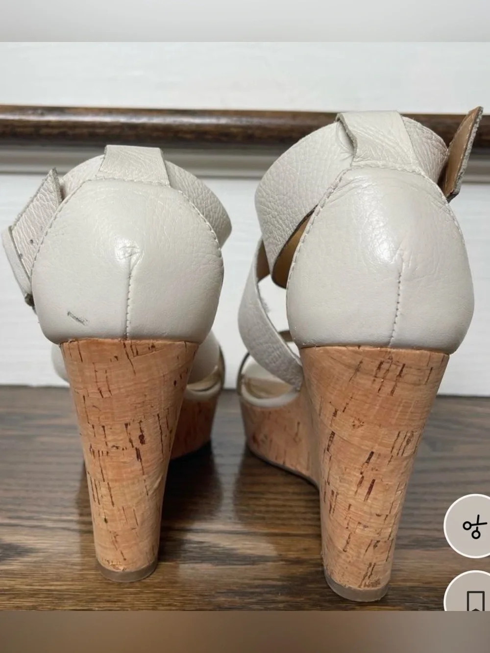 White Cork Wedge Sandals - Franco Sarto